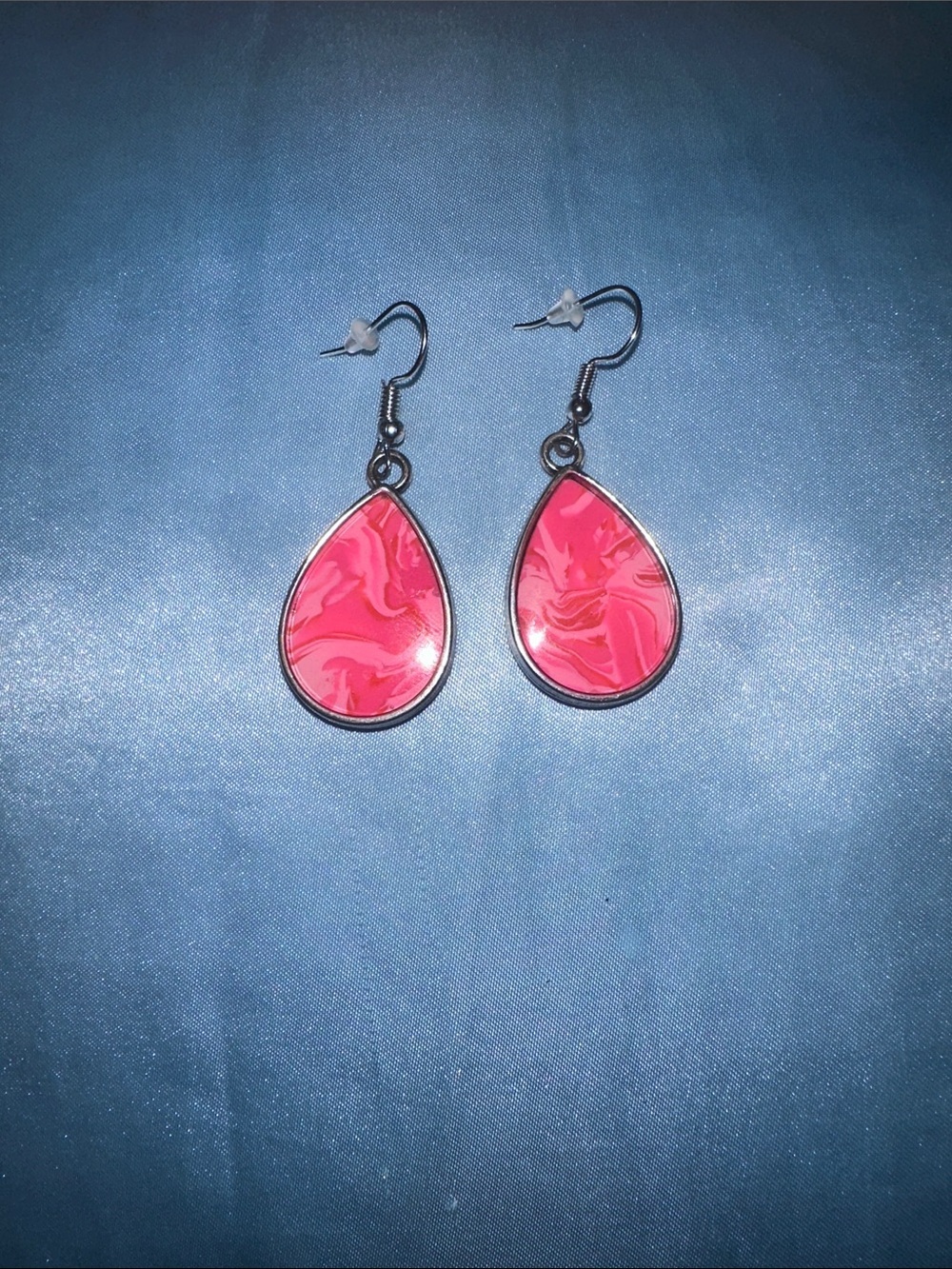 Pink Teardrop Resin Drop Earrings - Women Jewelry